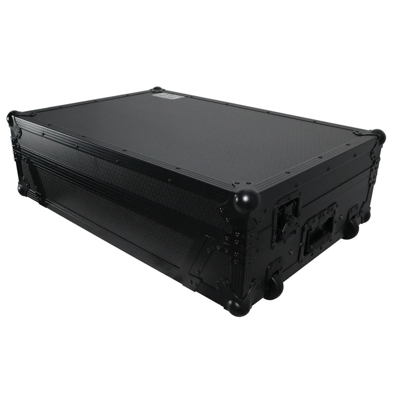 PRO-X- XS-PRIME4 WLTBL - ProX XS-PRIME4 WLTBL Flight Case for Denon Prime 4 DJ Controller w/Sliding Laptop Shelf, 1U Rack Space, and Wheels (Black Finish)