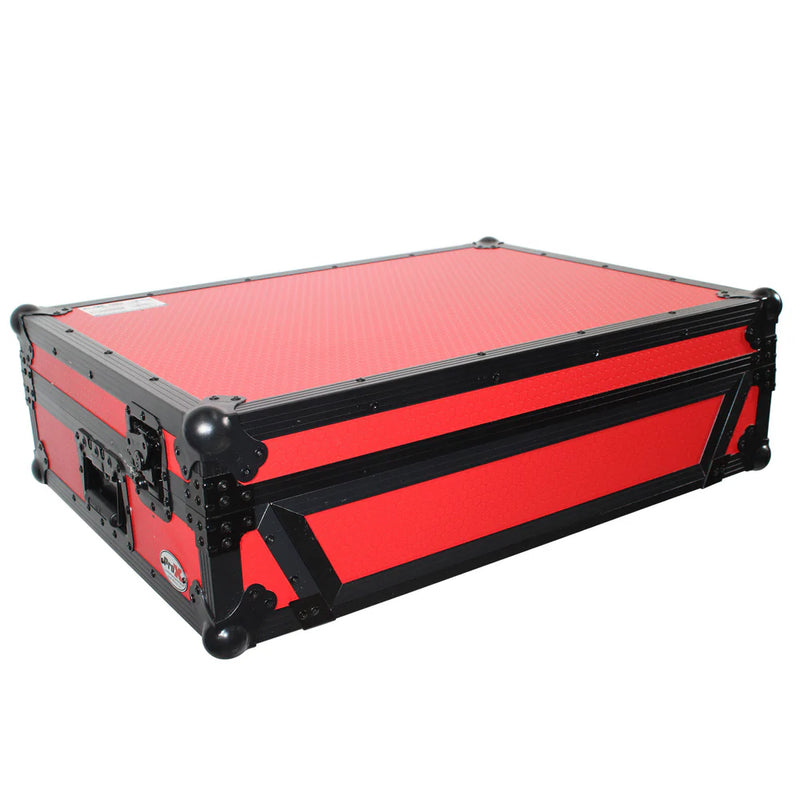 PRO-X- XS-PRIME4 WRB - ProX XS-PRIME4 WRB Flight Case for Denon Prime 4 Standalone DJ System w/Wheels (Black on Red)