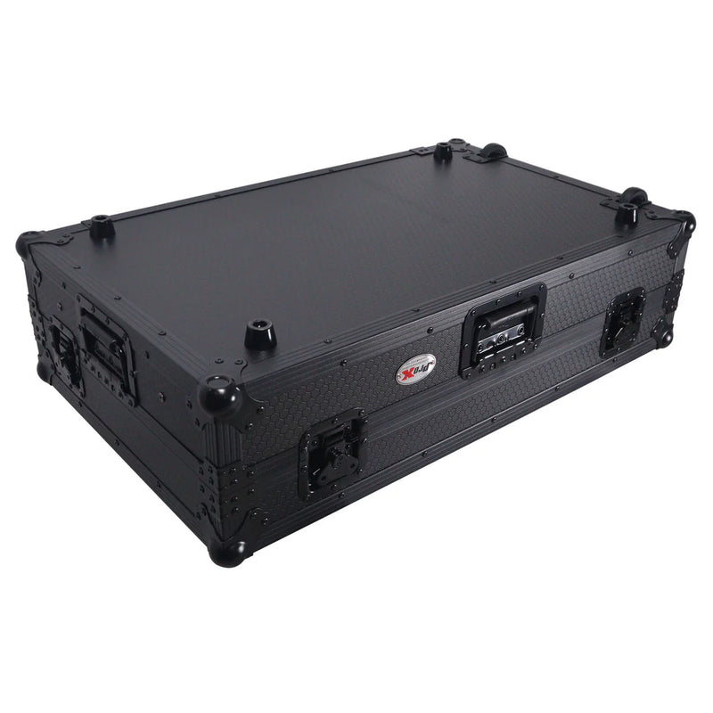 PRO-X- XS-RANEFOUR WLTBL LED - ProX XS-RANEFOUR WLTBL LED ATA Flight Style Road Case For RANE Four DJ Controller with Laptop Shelf 1U Rack Space LED and Wheels (Black)