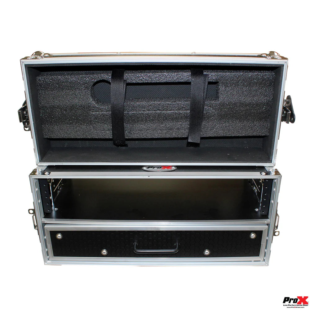 PRO-X- XS-WM2U2DR - ProX XS-WM-2U2DR-MK2 2U Rack Case with 2U Rack Drawer 12" Deep