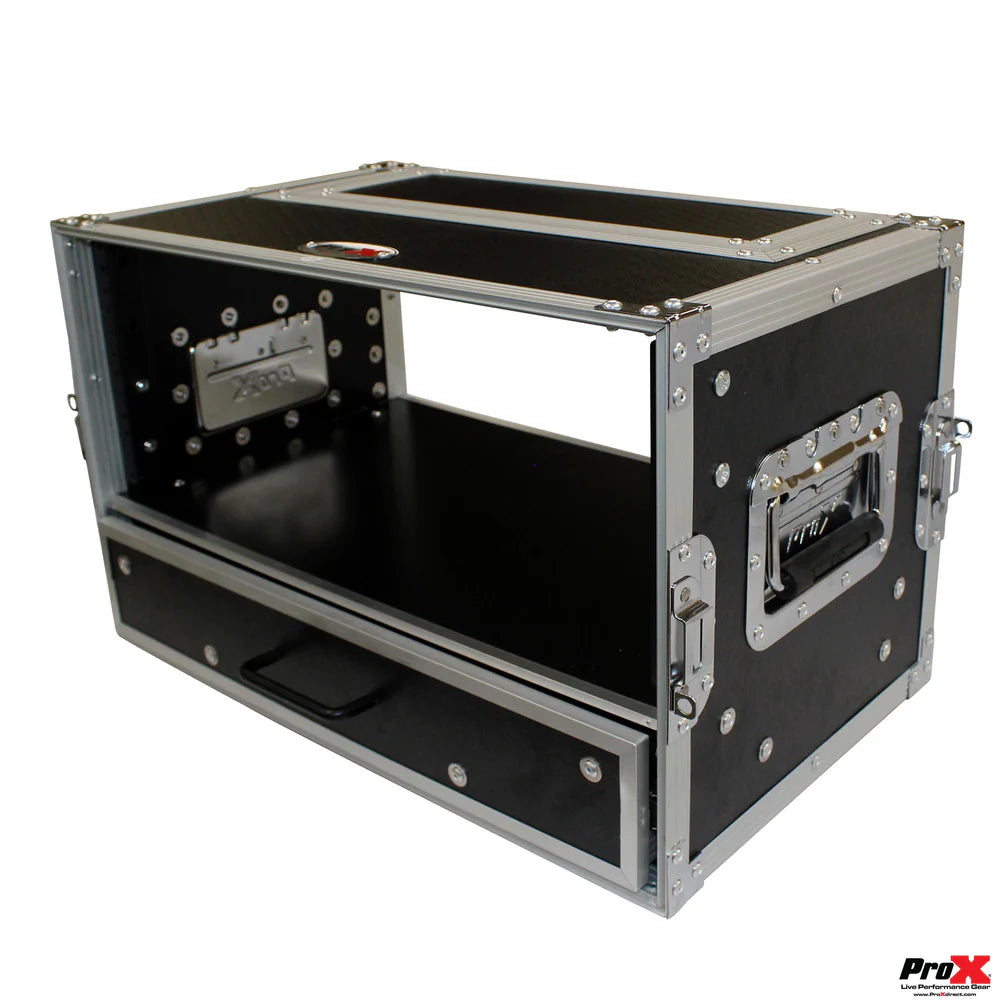 PRO-X- XS-WM4U2DR - ProX XS-WM4U2DR Flight Case ATA Style Rack 12 In. Deep 4U W/2U Drawer