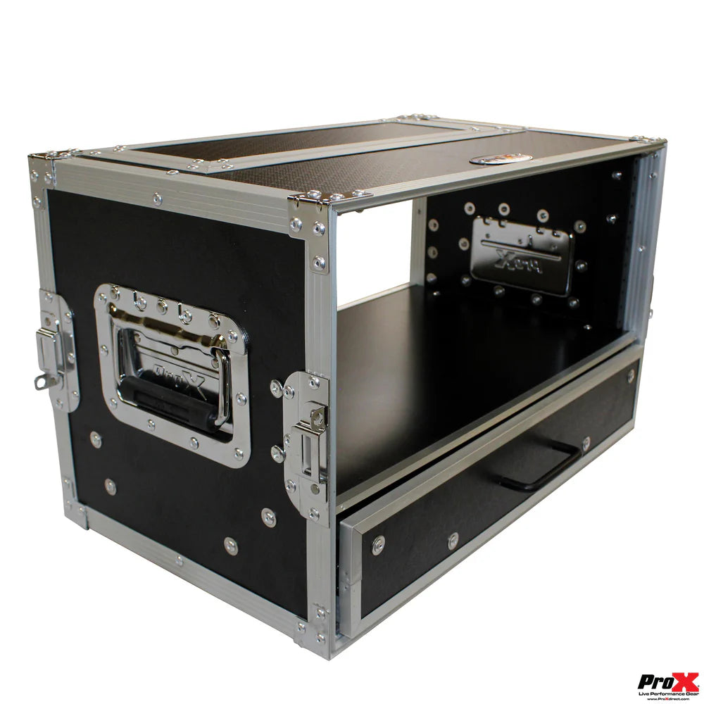 PRO-X- XS-WM4U2DR - ProX XS-WM4U2DR Flight Case ATA Style Rack 12 In. Deep 4U W/2U Drawer