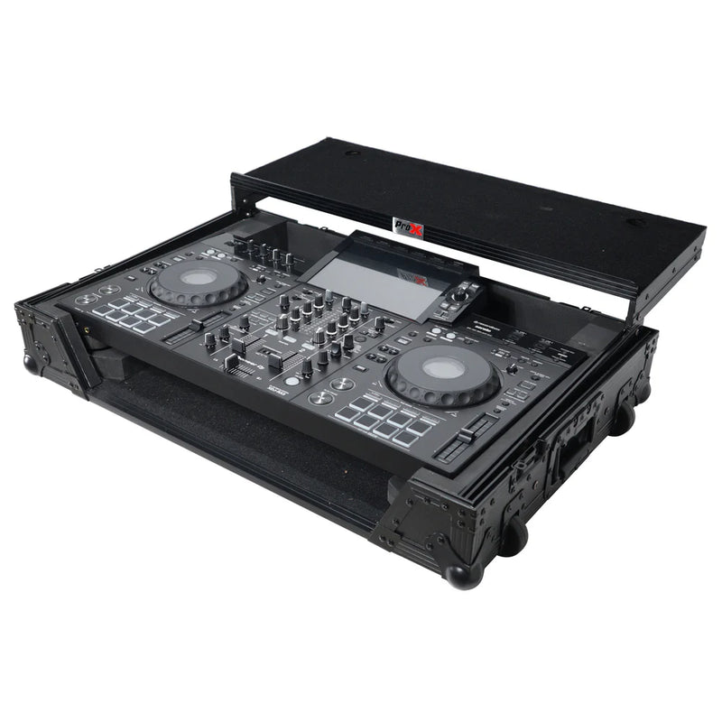 PRO-X- XS-XDJRX3 WLTBL - ProX XS-XDJRX3WLTBL Flight Case for Pioneer XDJ-RX3 RX2 Case w/ Sliding Laptop Shelf and Wheels - Black on Black