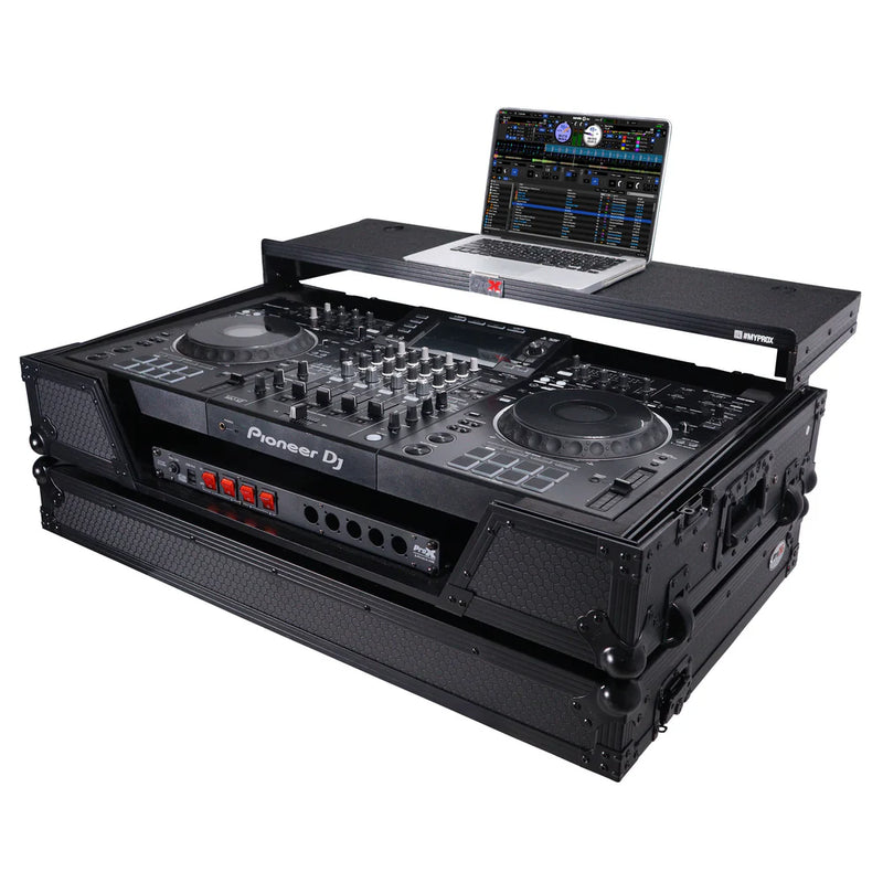 PRO-X- XS-XDJXZ WLTBL - ProX XS-XDJXZWLTBL ATA Flight Case For XDJ-XZ DDJ-SZ2 DJ Controller w/Laptop Shelf 1U Rack Space and Wheels (Black)