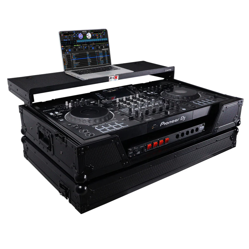 PRO-X- XS-XDJXZ WLTBL - ProX XS-XDJXZWLTBL ATA Flight Case For XDJ-XZ DDJ-SZ2 DJ Controller w/Laptop Shelf 1U Rack Space and Wheels (Black)