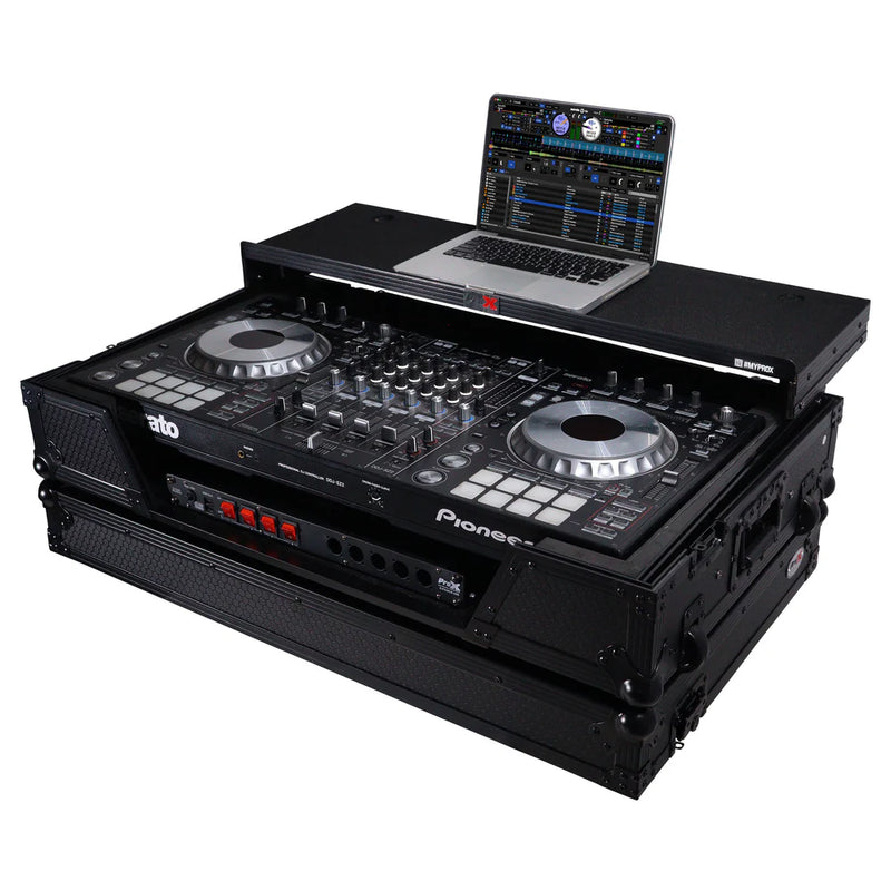 PRO-X- XS-XDJXZ WLTBL - ProX XS-XDJXZWLTBL ATA Flight Case For XDJ-XZ DDJ-SZ2 DJ Controller w/Laptop Shelf 1U Rack Space and Wheels (Black)