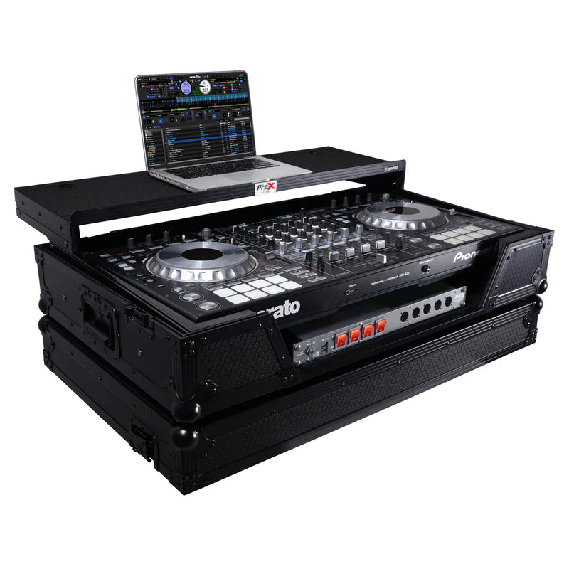 PRO-X- XS-XDJXZ WLTBL - ProX XS-XDJXZWLTBL ATA Flight Case For XDJ-XZ DDJ-SZ2 DJ Controller w/Laptop Shelf 1U Rack Space and Wheels (Black)