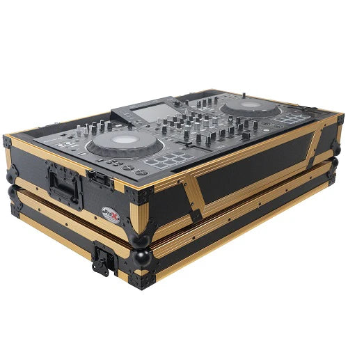 PRO-X- XS-XDJXZ WFGLD - ProX XS-XDJXZWFGLD Flight Case for Pioneer DJ XDJ-XZ Hard Road Gig Ready w/Wheels (Gold)