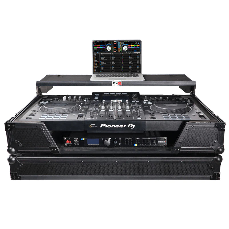 PRO-X- XS-XDJXZ WLTBL - ProX XS-XDJXZWLTBL ATA Flight Case For XDJ-XZ DDJ-SZ2 DJ Controller w/Laptop Shelf 1U Rack Space and Wheels (Black)