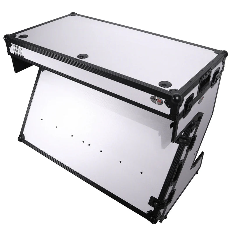 PRO-X- XS-ZTABLE WH - ProX XS-ZTABLE WH MK2 DJ Table Mobile Workstation Flight Case Style with Handles and Wheels