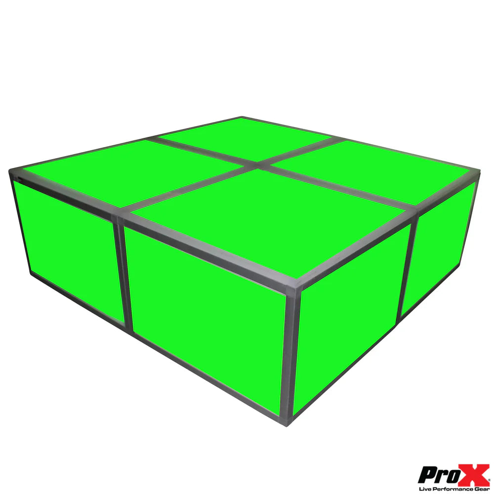 PRO-X- XSA-2X2-16 - ProX XSA-2X2-16 LUMOStage™ 2 Ft X 2 Ft X 16 Inch High Acrylic Platform Riser Section W/Clamps and 2 Side Acrylic Covers
