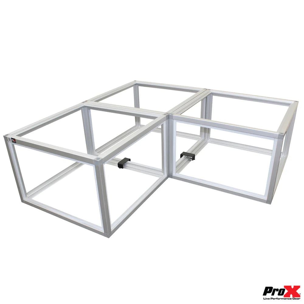 PRO-X- XSA-2X2-16 - ProX XSA-2X2-16 LUMOStage™ 2 Ft X 2 Ft X 16 Inch High Acrylic Platform Riser Section W/Clamps and 2 Side Acrylic Covers