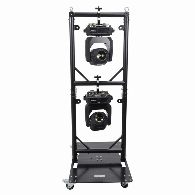 PROX-XT-GRU-PKGX3 BLK - ProX XT-GRU-PKGX3 BLK Truss Modular 3X Rapid U Grid Trio Package for Lighting - Moving Heads W-Rolling Aluminum Baseplate (Black)