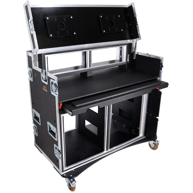 PRO-X- XZF-AVPRO 2X12U 2x4U - ProX Mobile XZF-AVPRO 2X12U 2X4U AV Broadcasting Streaming Recording Studio Workstation Case