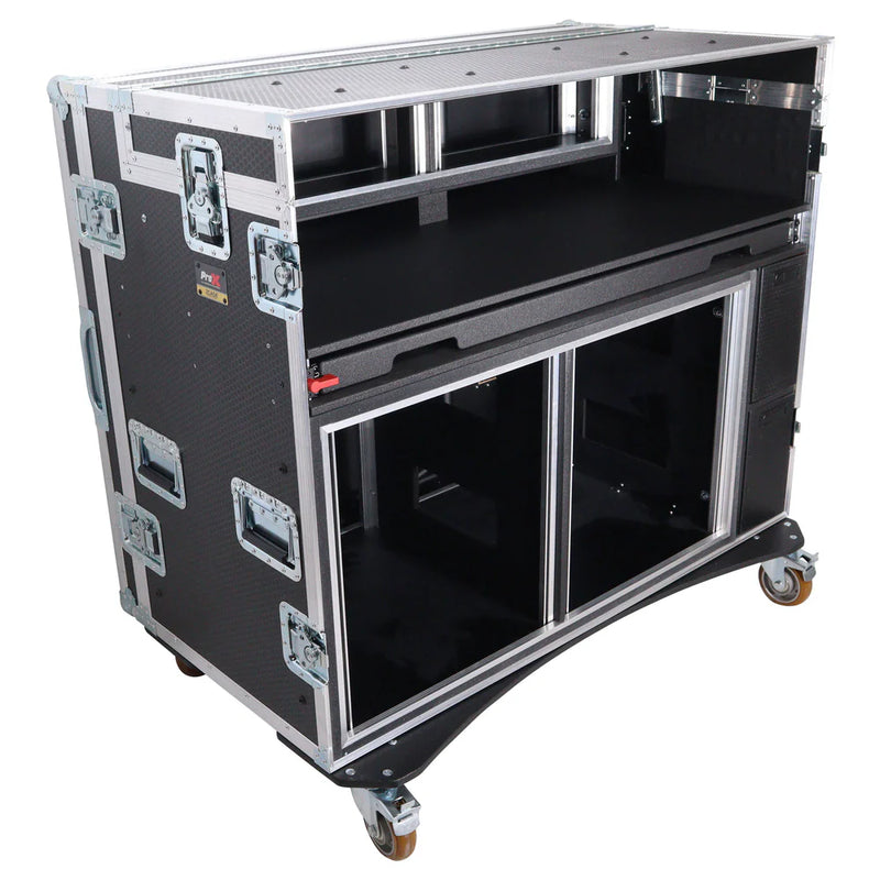 PRO-X- XZF-AVPRO 2X12U 2x4U - ProX Mobile XZF-AVPRO 2X12U 2X4U AV Broadcasting Streaming Recording Studio Workstation Case