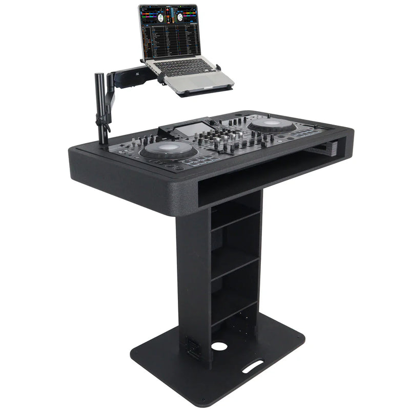 PROX-XZF-DJCT BL - ProX XZF-DJCTBL Control Tower DJ Podium for Pioneer DDJ-REV7 XDJ-XZ DDJ-1000 RANE One (Black Finish)