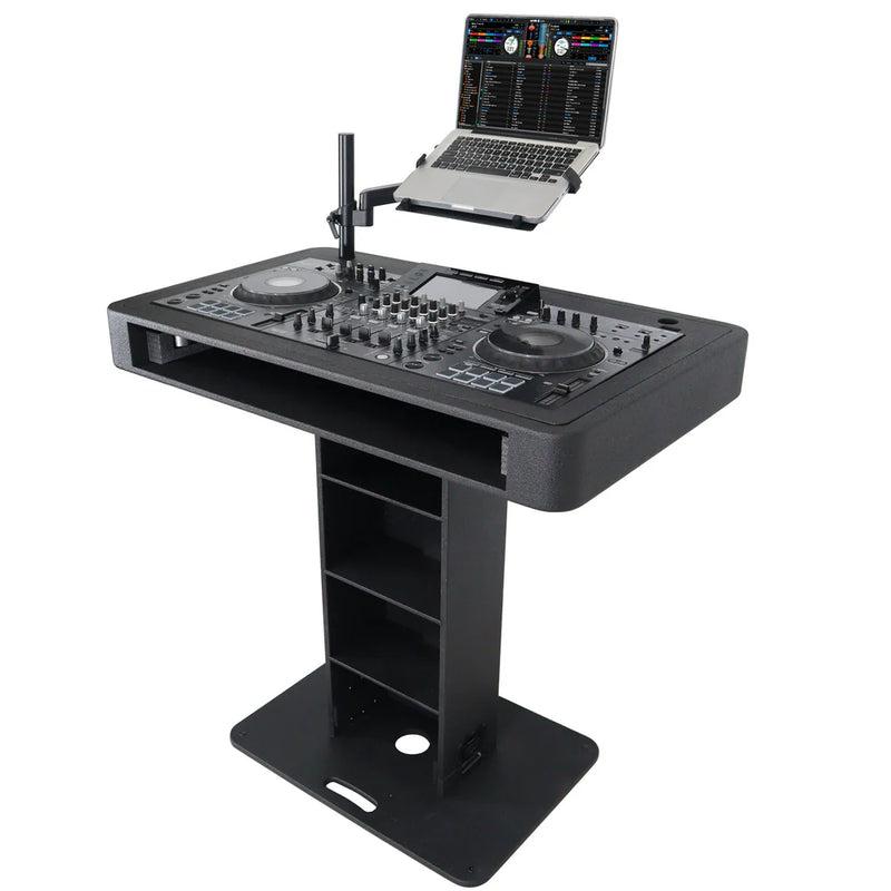 PROX-XZF-DJCT BL - ProX XZF-DJCTBL Control Tower DJ Podium for Pioneer DDJ-REV7 XDJ-XZ DDJ-1000 RANE One (Black Finish)