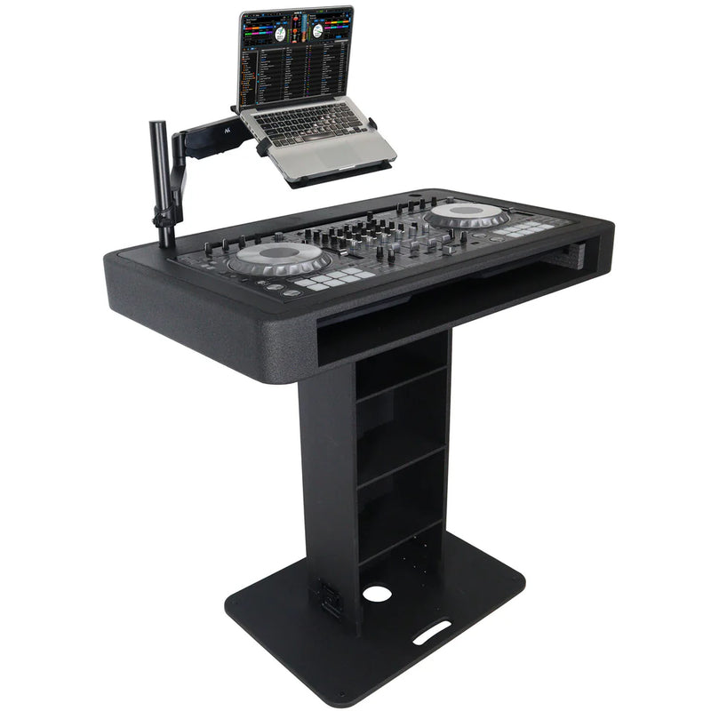 PROX-XZF-DJCT BL - ProX XZF-DJCTBL Control Tower DJ Podium for Pioneer DDJ-REV7 XDJ-XZ DDJ-1000 RANE One (Black Finish)