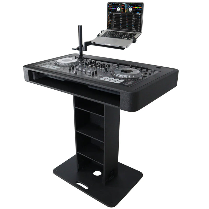 PROX-XZF-DJCT BL - ProX XZF-DJCTBL Control Tower DJ Podium for Pioneer DDJ-REV7 XDJ-XZ DDJ-1000 RANE One (Black Finish)