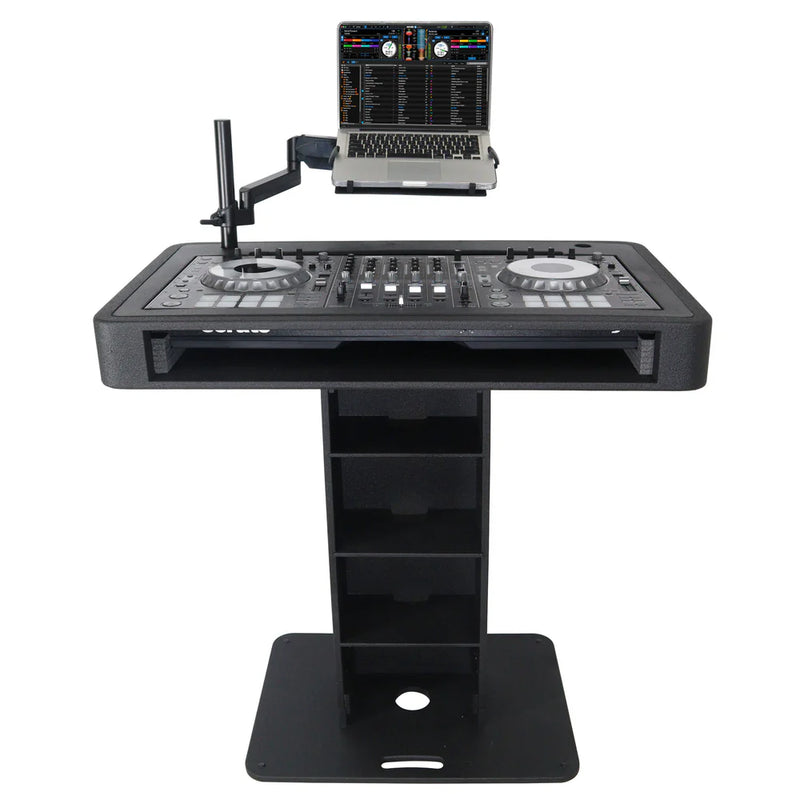 PROX-XZF-DJCT BL - ProX XZF-DJCTBL Control Tower DJ Podium for Pioneer DDJ-REV7 XDJ-XZ DDJ-1000 RANE One (Black Finish)