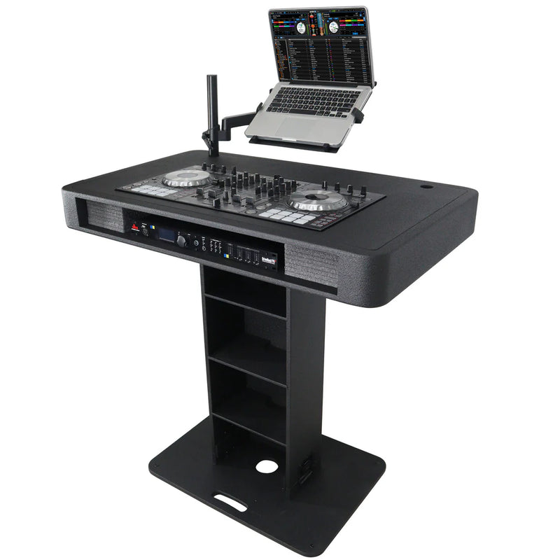 PROX-XZF-DJCT BL - ProX XZF-DJCTBL Control Tower DJ Podium for Pioneer DDJ-REV7 XDJ-XZ DDJ-1000 RANE One (Black Finish)