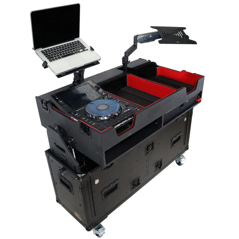 PRO-X- XZF-DNSC6000 - ProX XZF-DNSC6000 Flip-Ready Easy Retracting Hydraulic Lift Case for Denon DJ SC 6000 PRIME and X1850 PRIME