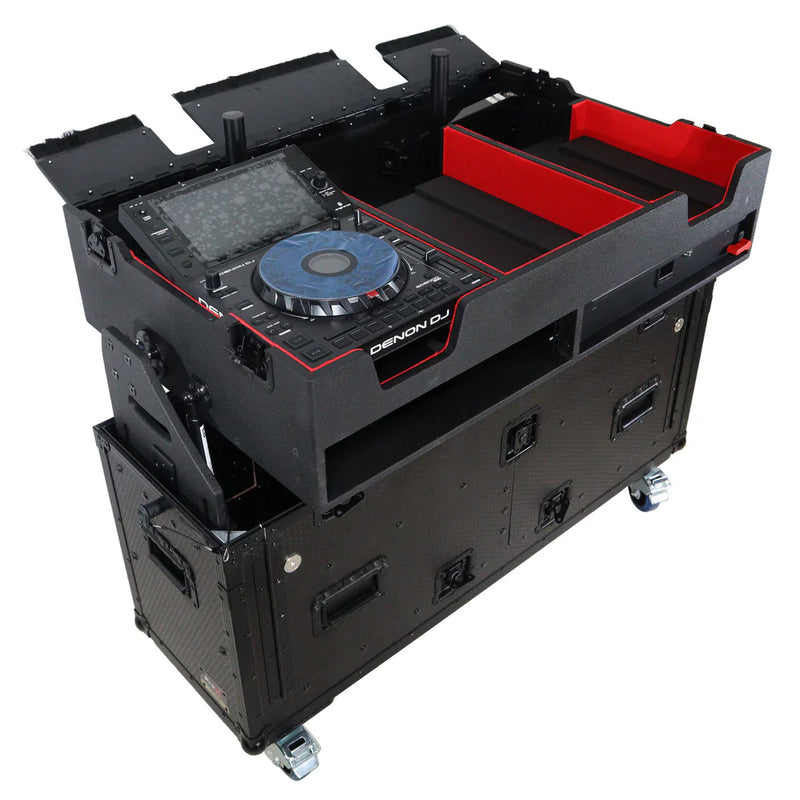 PRO-X- XZF-DNSC6000 - ProX XZF-DNSC6000 Flip-Ready Easy Retracting Hydraulic Lift Case for Denon DJ SC 6000 PRIME and X1850 PRIME