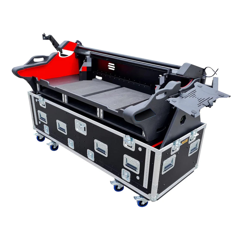 PRO-X- XZF-DIG Q338 2x2U - ProX XZF-DIG Q338 2x2U iGiCo Quantum 338 Flip-Ready Hydraulic Console Easy Retracting Lifting 2x2U Rack Space Flight Case