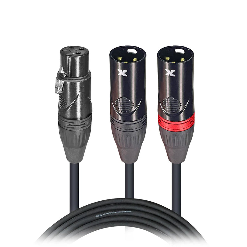 PRO-X- XC-YXF25 - ProX XC-YXF25 25' Ft High Performace Y-Cable XLR-F to Dual XLR-M Audio Cable