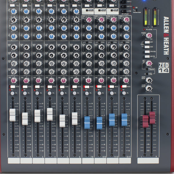 ALLEN & HEATH ZED-14 (NEW-OPEN BOX) 6 Mono 4 Stereo channel Mixer with USB  in/out