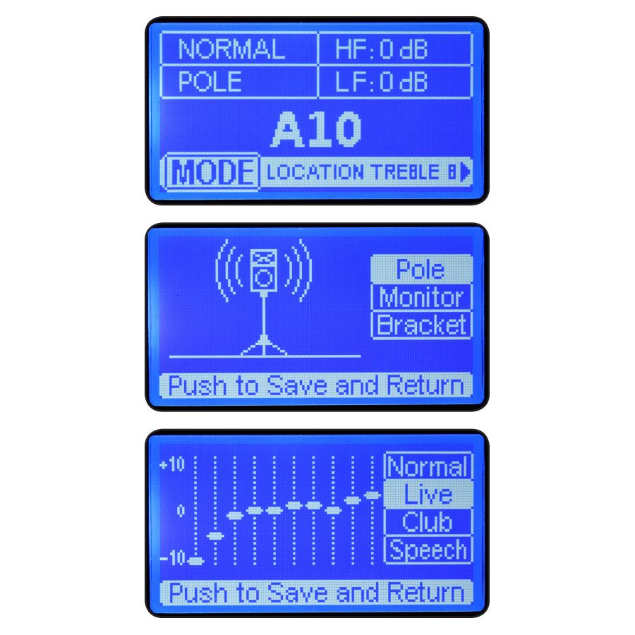 AVANTE A10 (Demo-The pair- Free covers) Achromic Series 10-inch, 2-way Active Loudspeaker. Built-in Digital Signal Processing (DSP) with LCD screen, EQ & multiple presets.