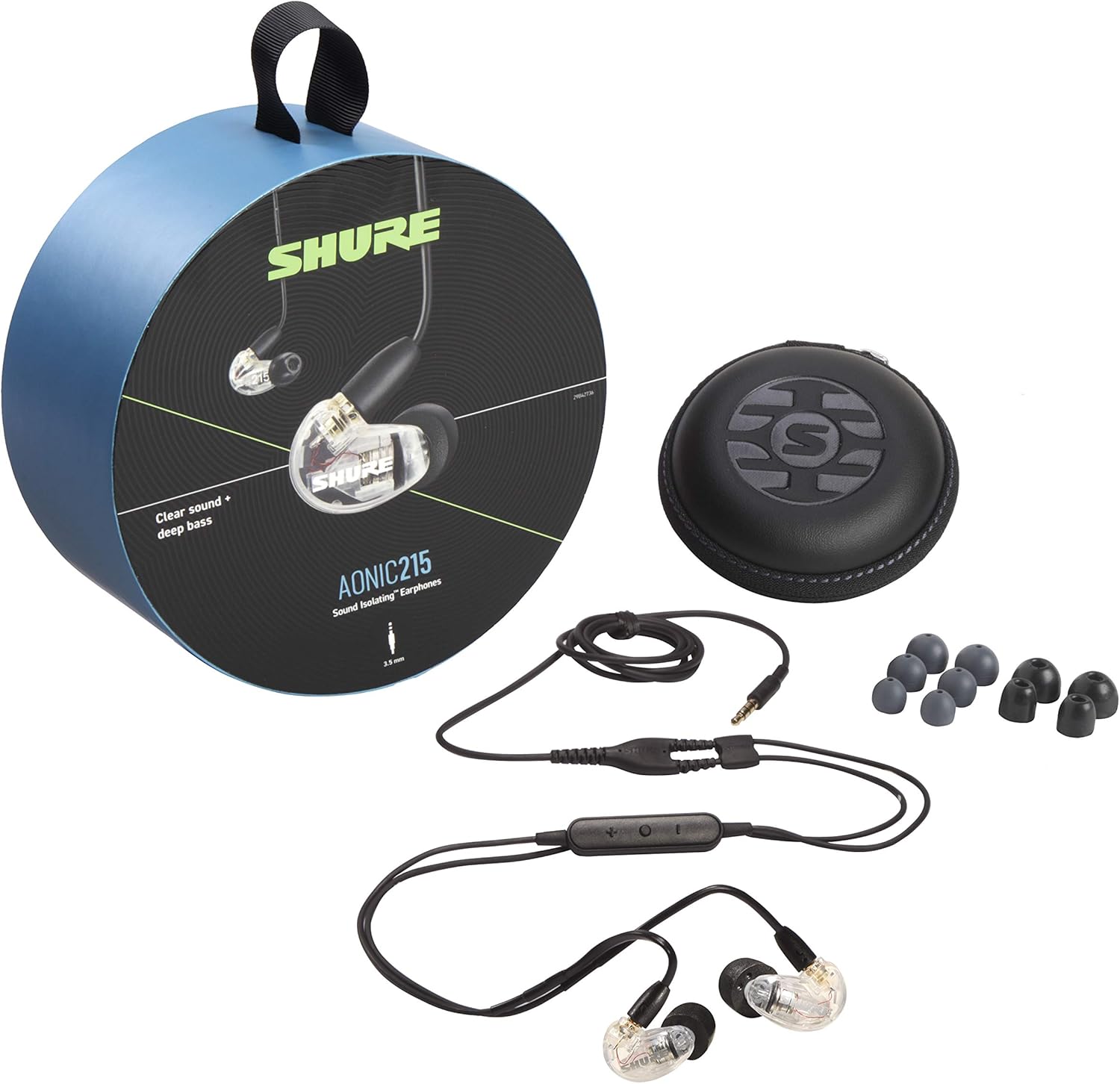 Shure AONIC 215 Wired Sound Isolating Earbuds - In ear compatible iOS & Android