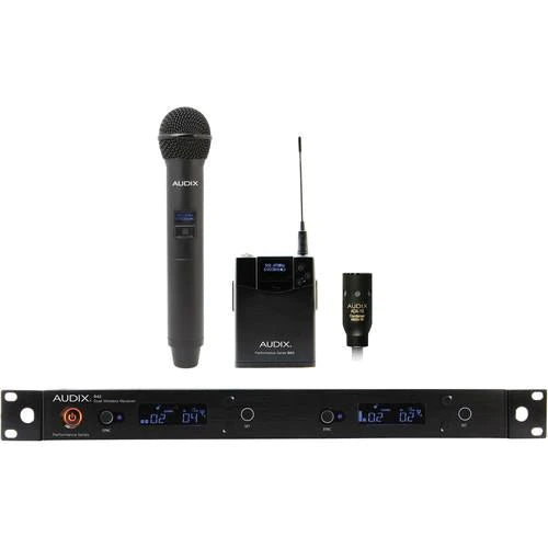 AUDIX AP42C210A - Audix AP42C210A Dual-Channel Combo Handheld Amp Lavalier Wireless System (522Mhz-554Mhz)