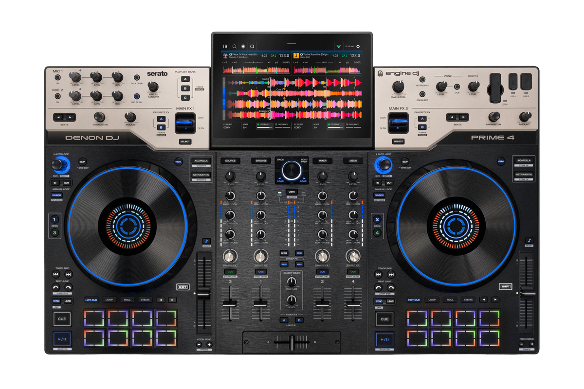 DENON DJ PRIME 4 G2 - 4-Channel Standalone DJ System with Built-in FX, Lighting Output, and Stems