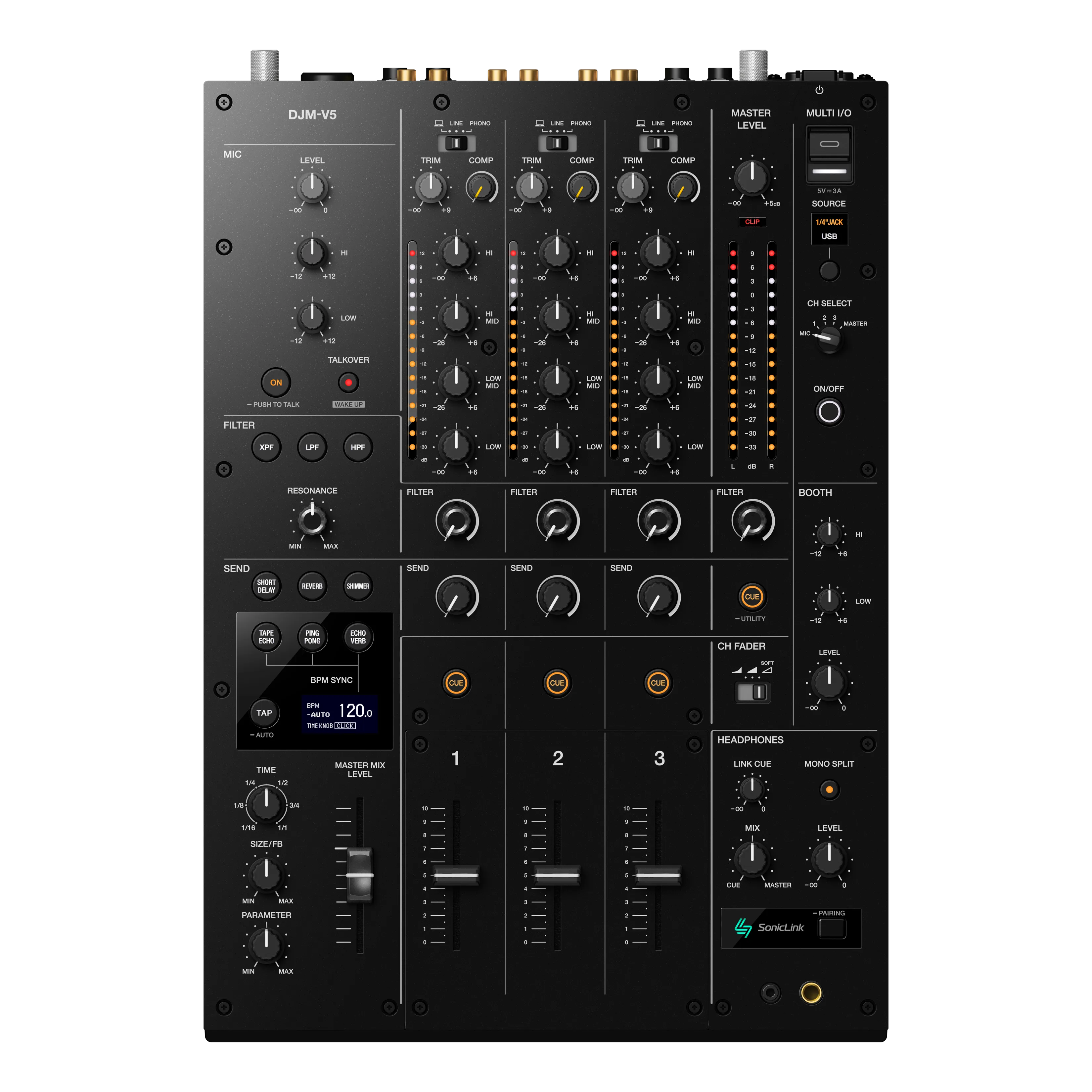 PIONEER DJ DJM-V5 - Professional mixer  feature a built‑in SonicLink transmitter