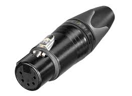 Neutrik NC5FX-B Connector XLRF - 5 Pin Black Female Inline XLR with Gold Contacts