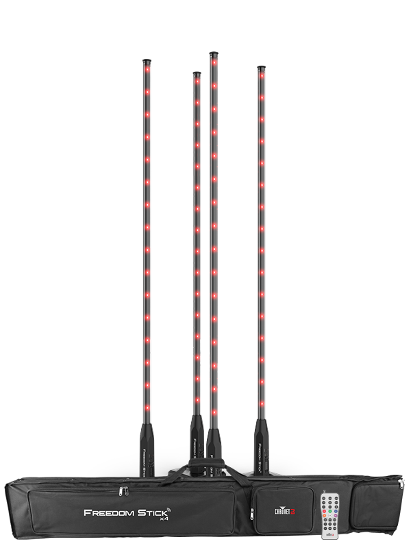 CHAUVET FREEDOM-STICK-X4 Free-standing - Chauvet DJ FREEDOM-STICK-X4 Battery-Powered RGB LED Tube Kit with Stands & Case (4-Pack)