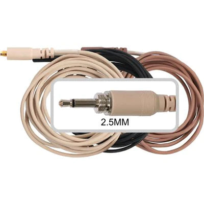 Galaxy Audio CBLECD-BG w/2.5mm locking  wired for Galaxy ECD & VHF systems, Beige. - Galaxy Audio CBLECD-BG Cable for HSM8 & ESM8 w/ 2.5mm Locking for Galaxy ECD & VHF systems - Beige