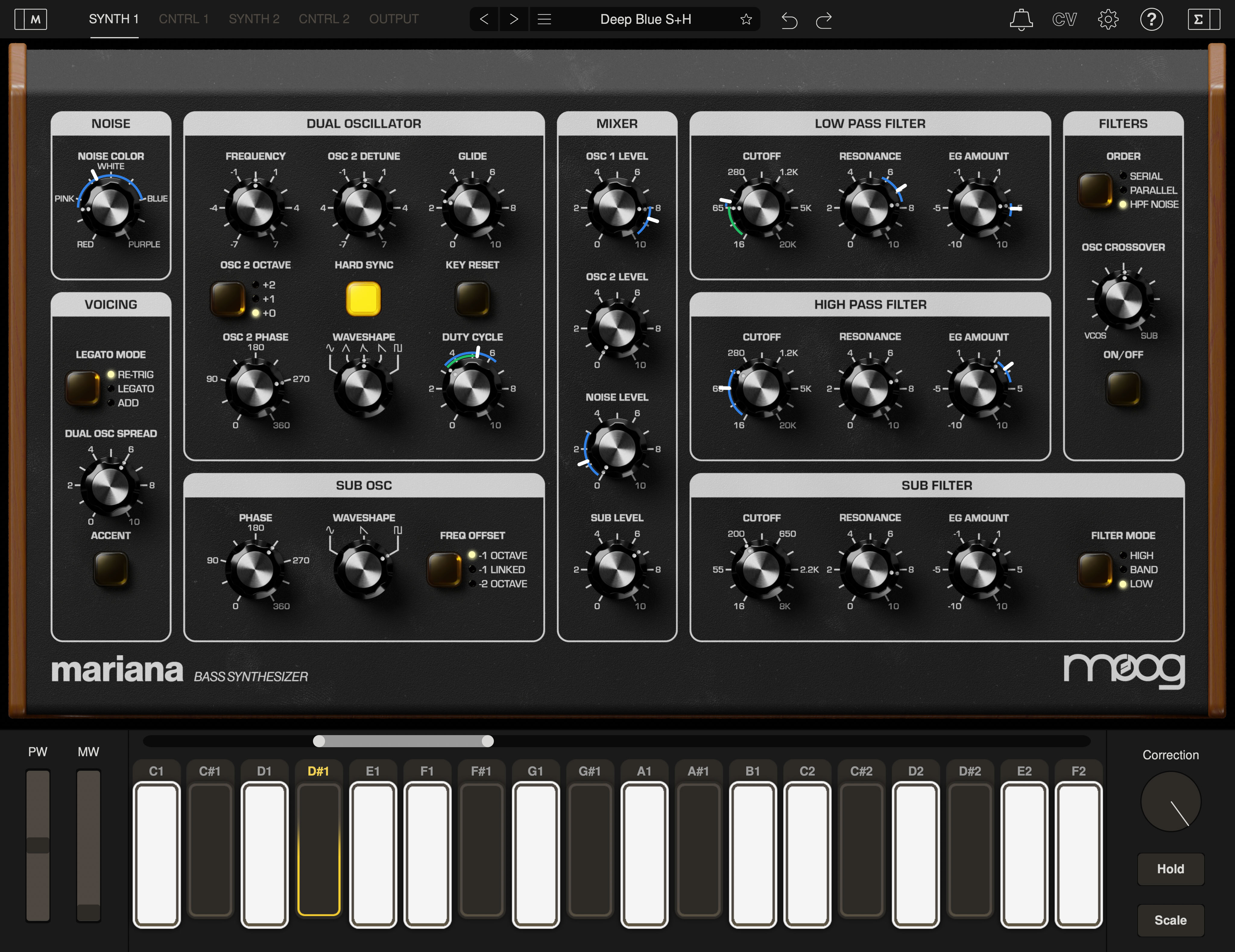MOOG MARIANA BASS SYNTHESIZER (SOFTWARE)