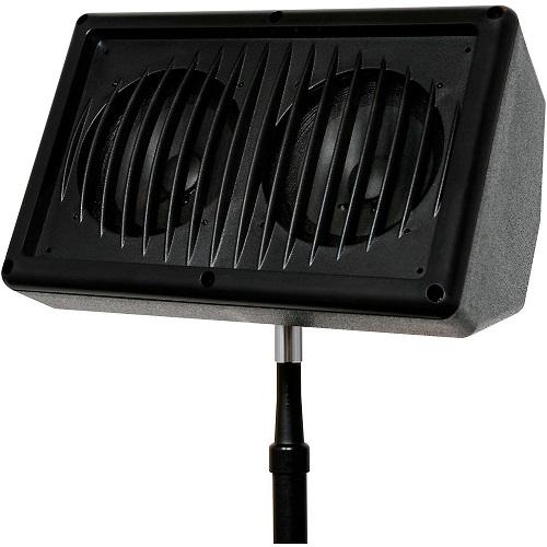 Galaxy Audio HS-4 HOT SPOT PERSONAL MONITOR: 2-1/4" inputs wired in parallel, high impact ABS plastic, two 5" ceramic Ferro Fluid cooled driver, Mic Stand mountable, 150Hz-18kHz, 100 watts cont. power