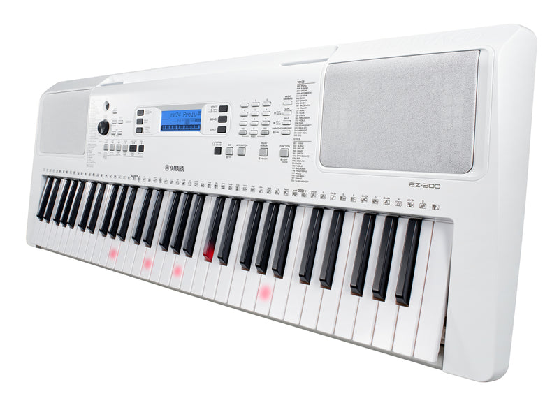 YAMAHA EZ300 YAMAHA DIGITAL KEYBOARD - Yamaha EZ-300 61-Key Portable Keyboard with Lighted Keys - White