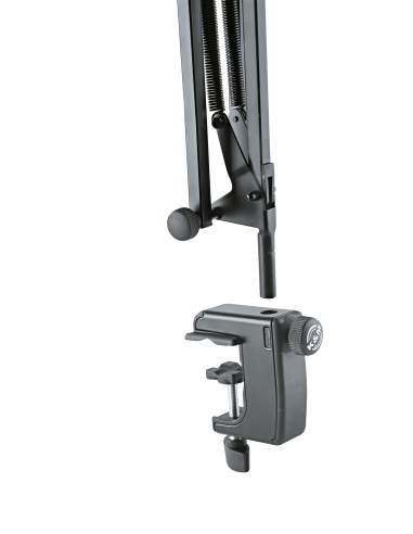 K&M 23840-BLACK Stand Mic - Flexible desktop microphone boom arm