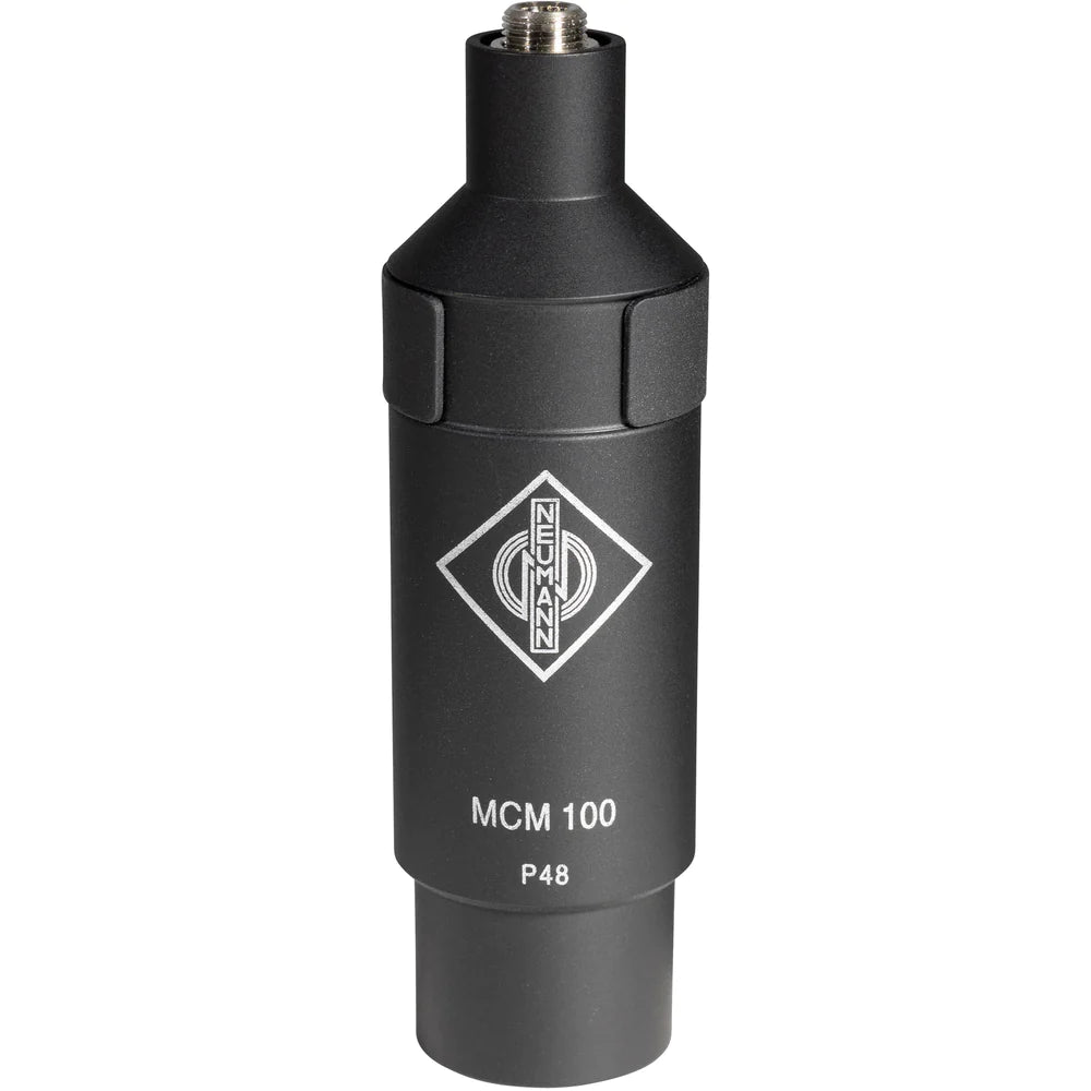 Neumann MCM 100 Output stage for the Neumann MCM System, input: 3.5 mm jack, output: XLR-3M, requires 48 V phantom power. Includes (1) MCM 100.