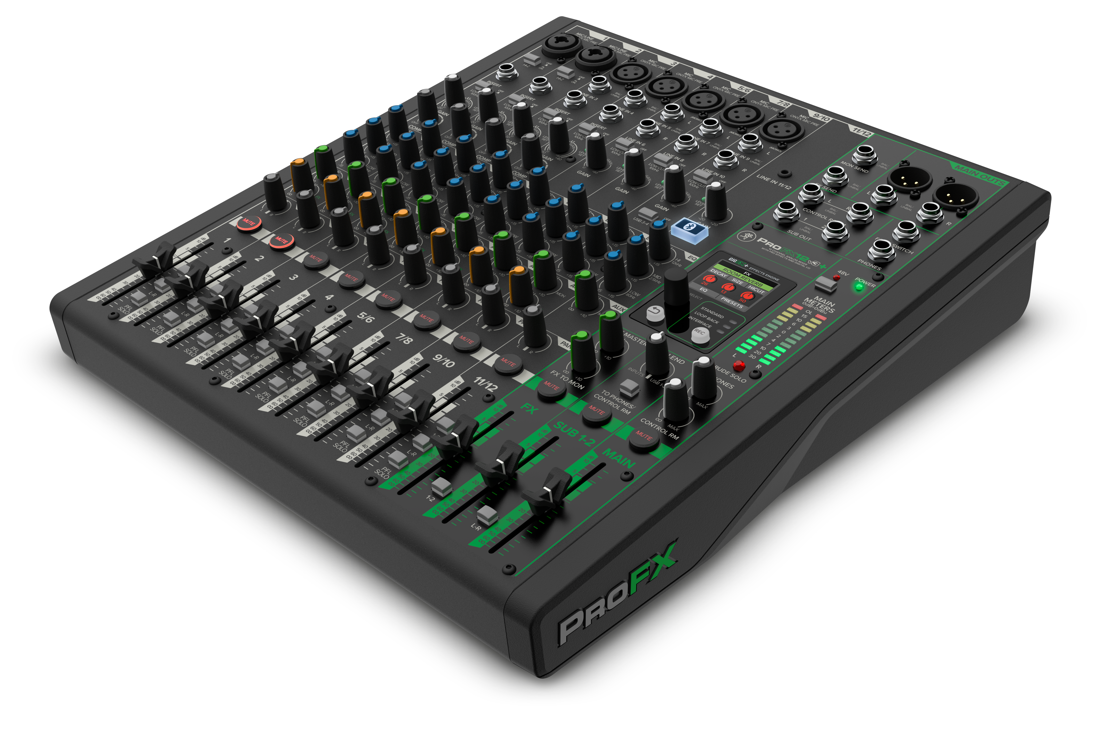 MACKIE ProFX12v3+ 12-Channel Analog Mixer With Enhanced FX, USB Recording Modes and Bluetooth®