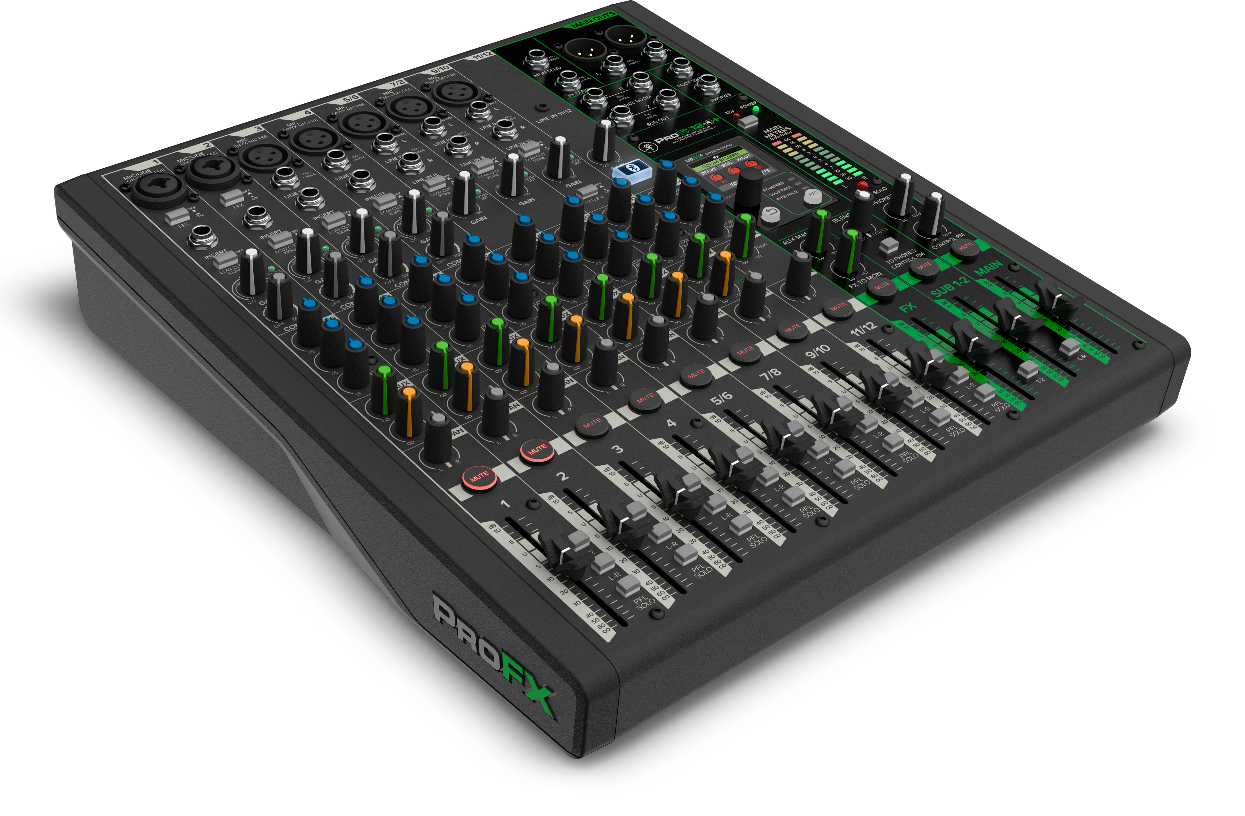 MACKIE ProFX12v3+ 12-Channel Analog Mixer With Enhanced FX, USB Recording Modes and Bluetooth®