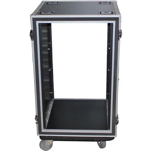 PRO-X- T-10RSP24W - ProX T-10RSP24W Shockproof Amp Rack ATA Flight Case (24" Depth, 10 RU, with Casters)