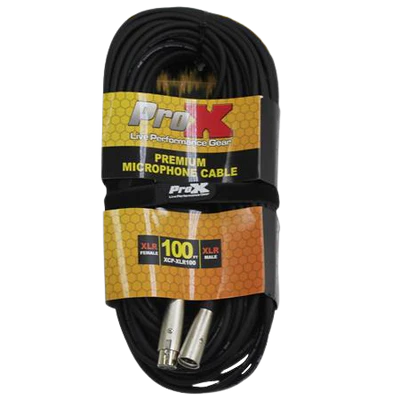 PROX-XCP-XLR100 - ProX Premium Series XCP-XLR100 100' XLR-F to XLR-M Balanced Audio Microphone Cable