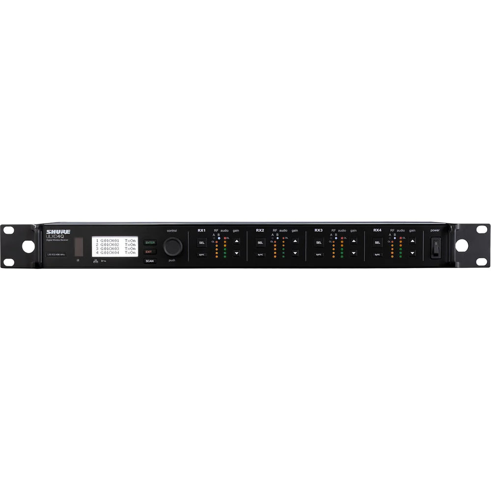 Shure ULXD4Q-V50 Wireless Receiver - Shure ULXD4Q-V50 Quad-Channel VHF Digital Wireless Receiver 174 to 216 MHz
