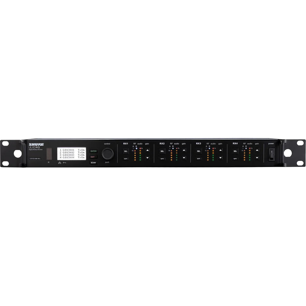 Shure ULXD4Q-X52 Wireless Receiver - Shure ULXD4Q Quad-Channel Digital Wireless Receiver (X52: 902 to 928 MHz)