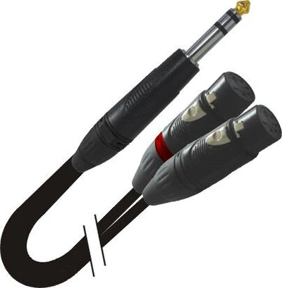 PRO-X- XC-SYXF03 - ProX XC-SYXF03 3 Ft. High Performance Y Cable 1/4" TRS-M Stereo to Dual XLR-F